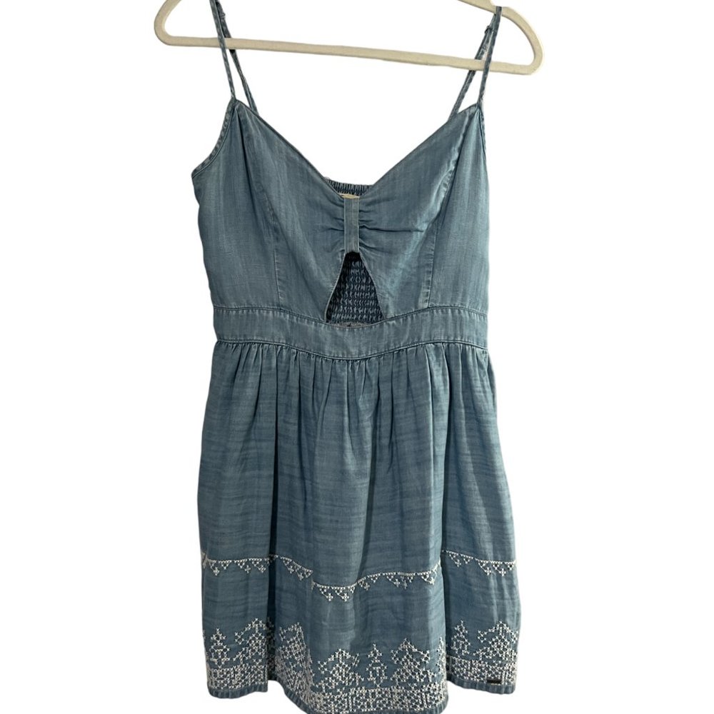 Hollister L Washed Denim Spaghetti Strap Sundress